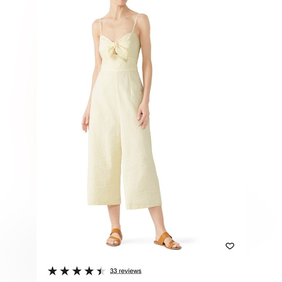 HUTCH Seersucker Jumpsuit Wide Leg Yellow White Pinstripe Savannah Size 2 ($280) - Picture 4 of 7